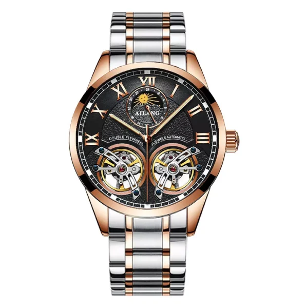 AILANG Original Design Double Flywheel Automatic Mechanical Watch | Fashion Business Luxury | Moon Phase, Luminous, Water Resistant - Image 15