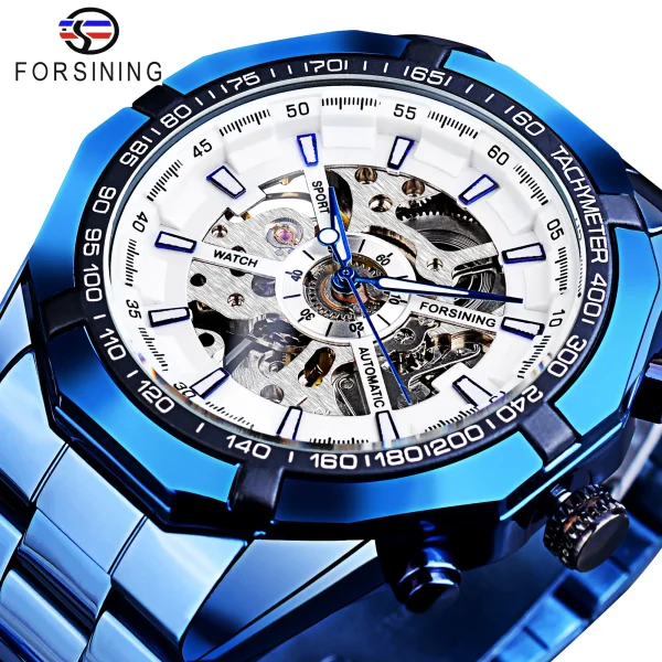 FORSINING Stainless Steel Waterproof Skeleton Watch | Luxury Mechanical Sport Wristwatch | Transparent Design - Image 19