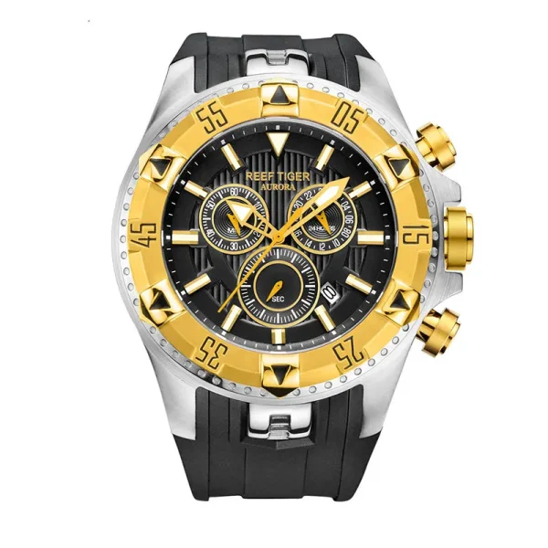 Reef Tiger/RT Sport Chronograph Date Quartz Watch | Yellow Gold Elegance RGA303 - Image 9