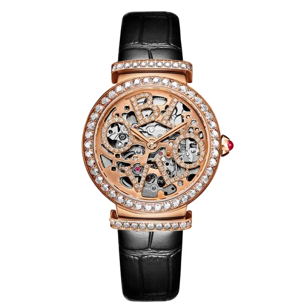 Reef Tiger Rose Gold Automatic Watch | Luxury Skeleton Wrist Watch | Sapphire Crystal, Water Resistant - Image 2