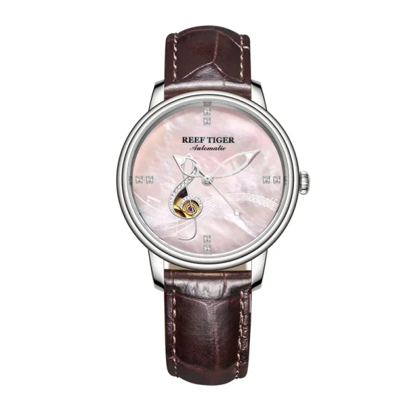 Reef Tiger Pink Dial Musical Notation Watch | Elegant Mechanical Analog Beauty RGA1582 - Image 9