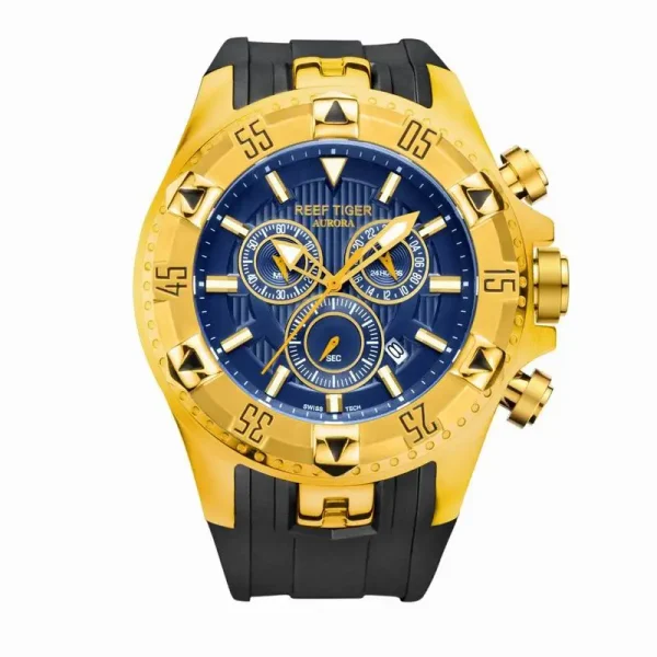 Reef Tiger/RT Sport Chronograph Date Quartz Watch | Yellow Gold Elegance RGA303 - Image 2