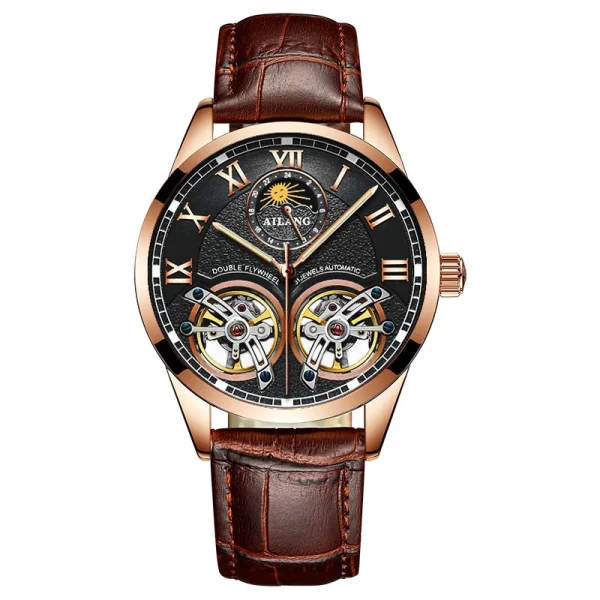 AILANG Original Design Double Flywheel Automatic Mechanical Watch | Fashion Business Luxury | Moon Phase, Luminous, Water Resistant - Image 6