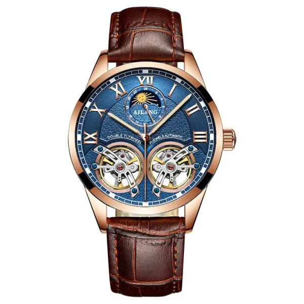 AILANG Original Design Double Flywheel Automatic Mechanical Watch | Fashion Business Luxury | Moon Phase, Luminous, Water Resistant - Image 3