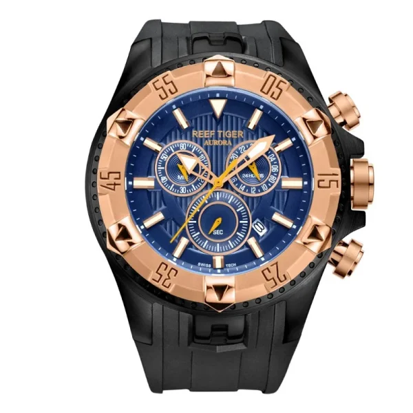 Reef Tiger/RT Sport Chronograph Date Quartz Watch | Yellow Gold Elegance RGA303 - Image 7