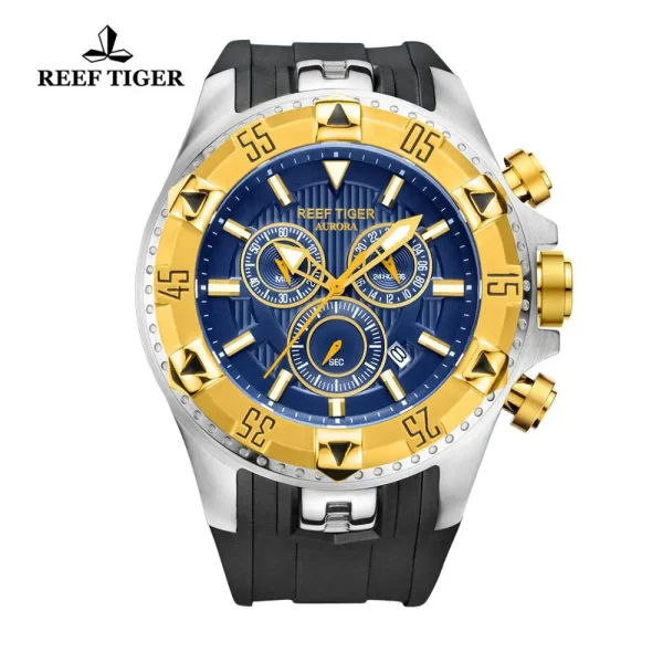 Reef Tiger/RT Sport Chronograph Date Quartz Watch | Yellow Gold Elegance RGA303 - Image 4