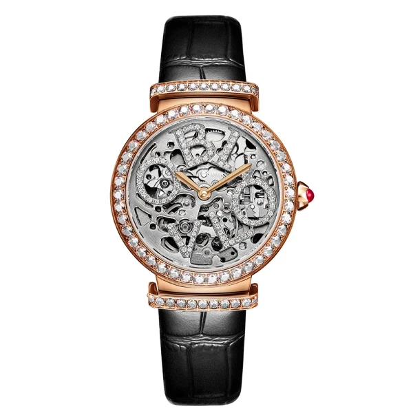 Reef Tiger Rose Gold Automatic Watch | Luxury Skeleton Wrist Watch | Sapphire Crystal, Water Resistant - Image 7