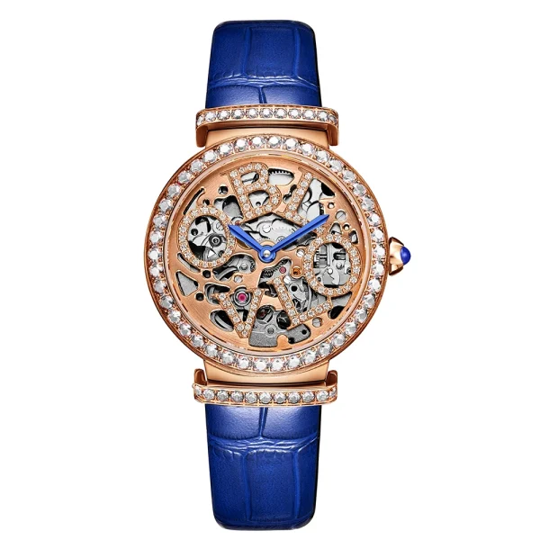 Reef Tiger Rose Gold Automatic Watch | Luxury Skeleton Wrist Watch | Sapphire Crystal, Water Resistant - Image 8