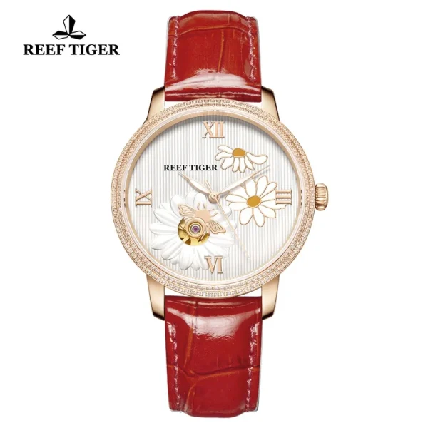 Reef Tiger Love Bee Luxury Women's Rose Gold Automatic Fashion Watch RGA1585