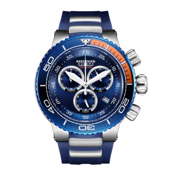 Upgrade Your Style with Reef Tiger/RT Luxury Blue Sport Watch - Water Resistant, Stainless Steel, Fashionable Military Timepiece! - Image 6