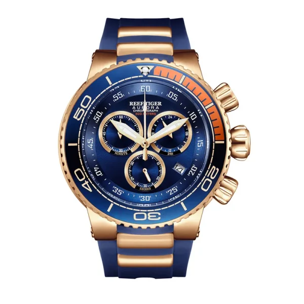 Upgrade Your Style with Reef Tiger/RT Luxury Blue Sport Watch - Water Resistant, Stainless Steel, Fashionable Military Timepiece! - Image 3