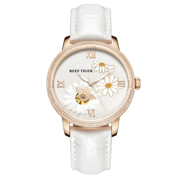 Reef Tiger Love Bee Luxury Women's Rose Gold Automatic Fashion Watch RGA1585 - Image 9