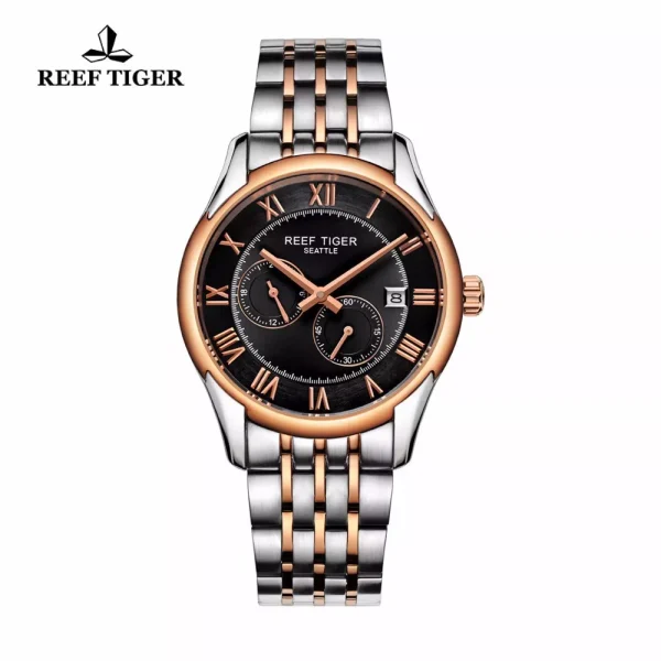 Reef Tiger/RT Seattle Business Watch | Rose Gold Stainless Steel | Automatic Date | RGA165