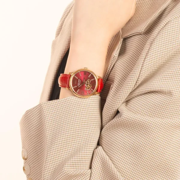 Reef Tiger RT Luxury Ladies Watch Rose Gold Red Automatic Fashion Watches RGA1580