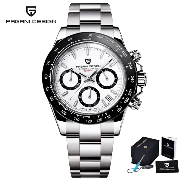 PAGANI DESIGN Men's Quartz Business Watch | Luxury Chronograph | Stainless Steel - Image 2