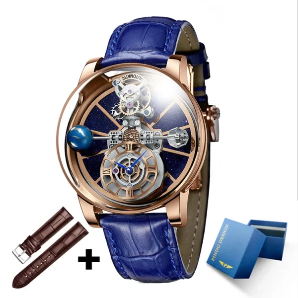 Pindu Man Wristwatch | Celestial Roulette Quartz | Water Resistant Leather | Fashion Men's Watch - Image 13