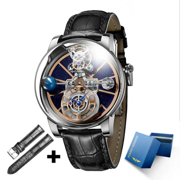 Pindu Man Wristwatch | Celestial Roulette Quartz | Water Resistant Leather | Fashion Men's Watch - Image 12