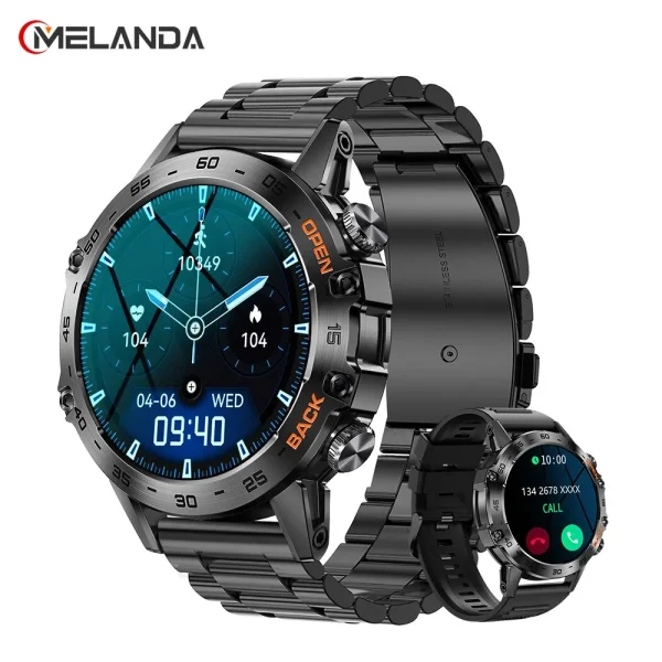 MELANDA Steel 1.39" Bluetooth Call Smartwatch for Men | Sports Fitness Tracker Watches | IP67 Waterproof Smartwatch for Android iOS - K52