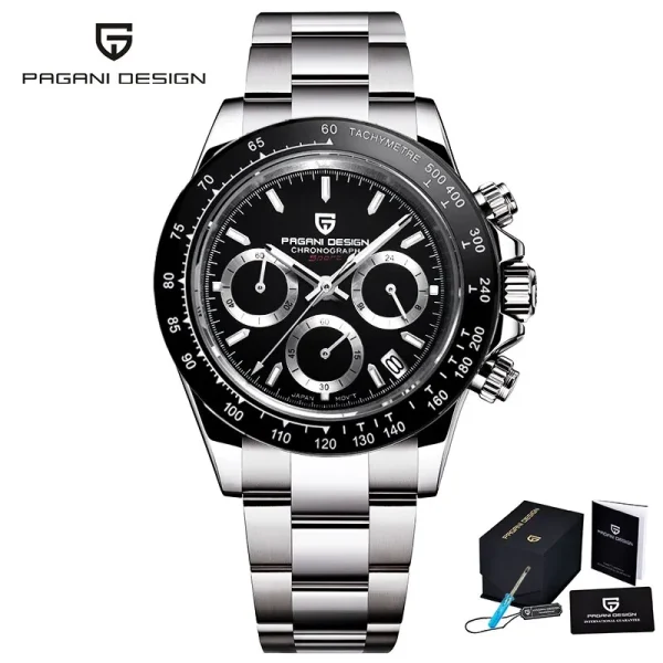 PAGANI DESIGN Men's Quartz Business Watch | Luxury Chronograph | Stainless Steel - Image 6