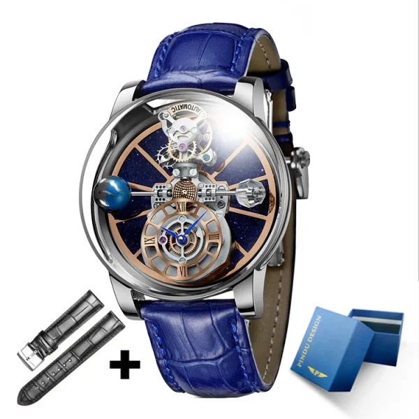 Pindu Man Wristwatch | Celestial Roulette Quartz | Water Resistant Leather | Fashion Men's Watch - Image 2