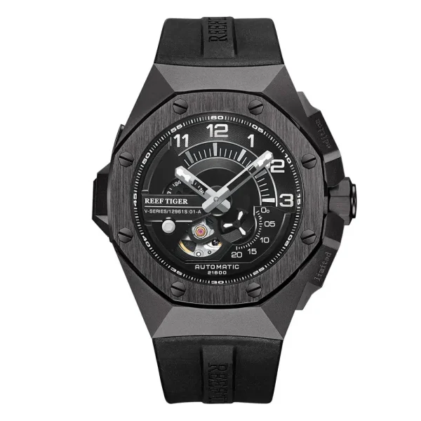 Reef Tiger/RT Mechanic All Black Automatic Sport Watch | Waterproof - RGA95S7-BBB - Image 6