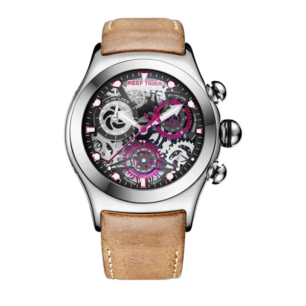 Reef Tiger/RT Aurora Big Bang Men's Sport Watch | Chronograph, Skeleton Dial, Date, Steel - RGA792-YB - Image 14