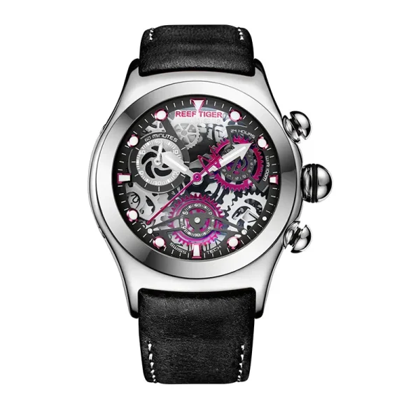 Reef Tiger/RT Aurora Big Bang Men's Sport Watch | Chronograph, Skeleton Dial, Date, Steel - RGA792-YB - Image 13