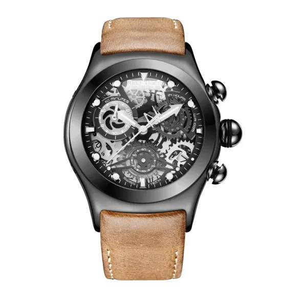 Reef Tiger/RT Aurora Big Bang Men's Sport Watch | Chronograph, Skeleton Dial, Date, Steel - RGA792-YB - Image 4