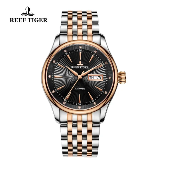 Reef Tiger/RT Men's Dress Watch | Black Dial Analog Automatic Stainless Steel - RGA8232-YBY - Image 6