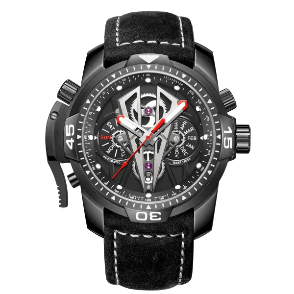 Reef Tiger/RT All Black Luxury Waterproof Chronograph Watch RGA3591-BBBB - Image 2