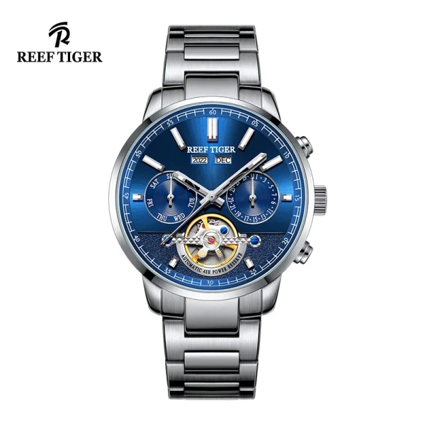 Reef Tiger/RT Luxury Tourbillon Watch | Automatic Mechanical | Stainless Steel Bracelet RGA1667 - Image 4