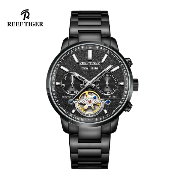 Reef Tiger/RT Luxury Tourbillon Watch | Automatic Mechanical | Stainless Steel Bracelet RGA1667 - Image 5