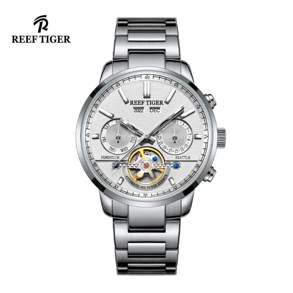 Reef Tiger/RT Luxury Tourbillon Watch | Automatic Mechanical | Stainless Steel Bracelet RGA1667 - Image 2