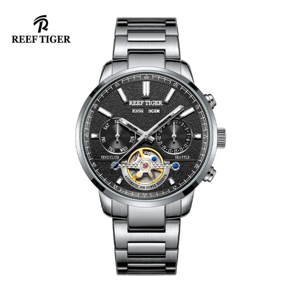 Reef Tiger/RT Luxury Tourbillon Watch | Automatic Mechanical | Stainless Steel Bracelet RGA1667 - Image 3