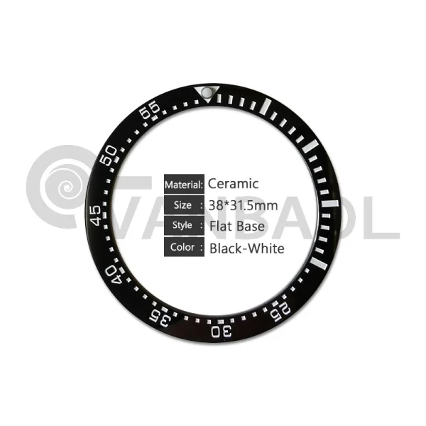 Luxury Flat Ceramic Bezel Insert 38x30.6mm Modified Replacement Watch Case Ring Suit for SKX007/Skx009 Engraved Scale - Image 2